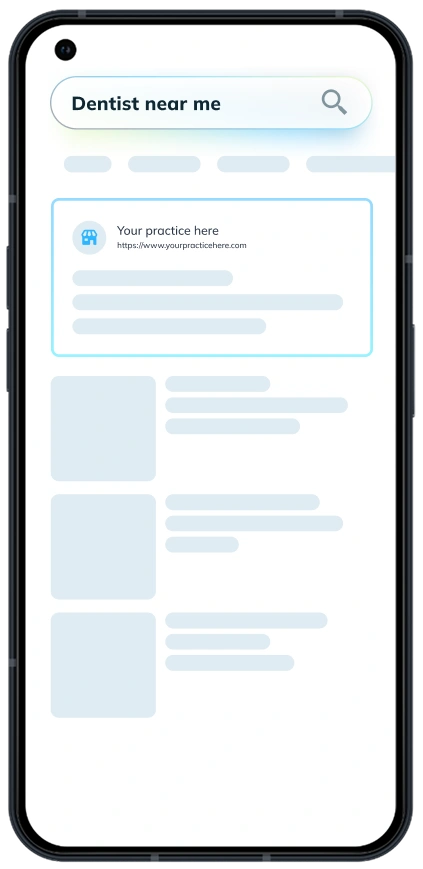 Digital Marketing Banner Phone showing your practice first on google