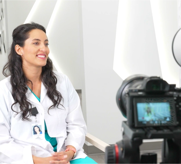 Dentist filming a custom video for the practice website
